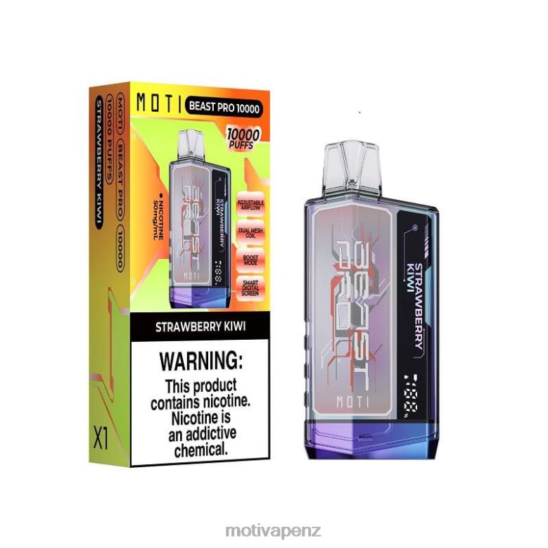 MOTI Vape Near Me - MOTI Beast Pro Disposable Vape (5%, 10000 Puffs) Strawberry Kiwi 04XNH51