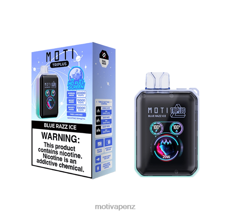 MOTI Vape Amazon - MOTI Triplus 20K Disposable Vape (5%, 20000 Puffs) Strawberry Ice 04XNH9