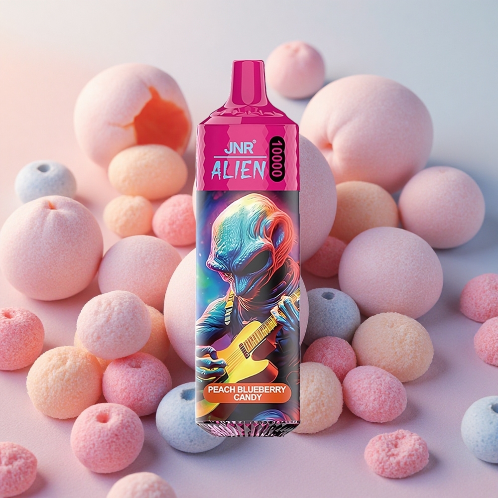 JNR Alien 10000 Puffs 850mAh Battery LED (RGB) lights Peach Blueberry Candy