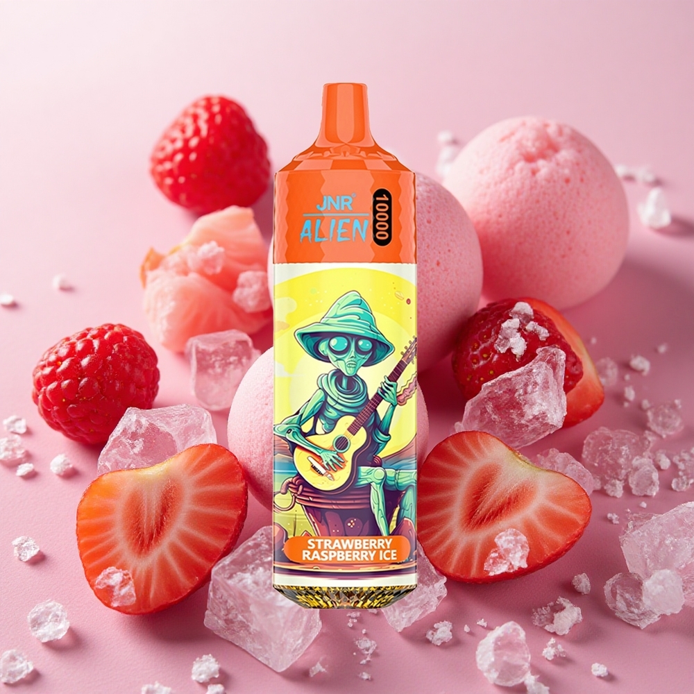 JNR Alien 10000 Puffs 850mAh Battery LED (RGB) lights Strawberry Raspberry Ice