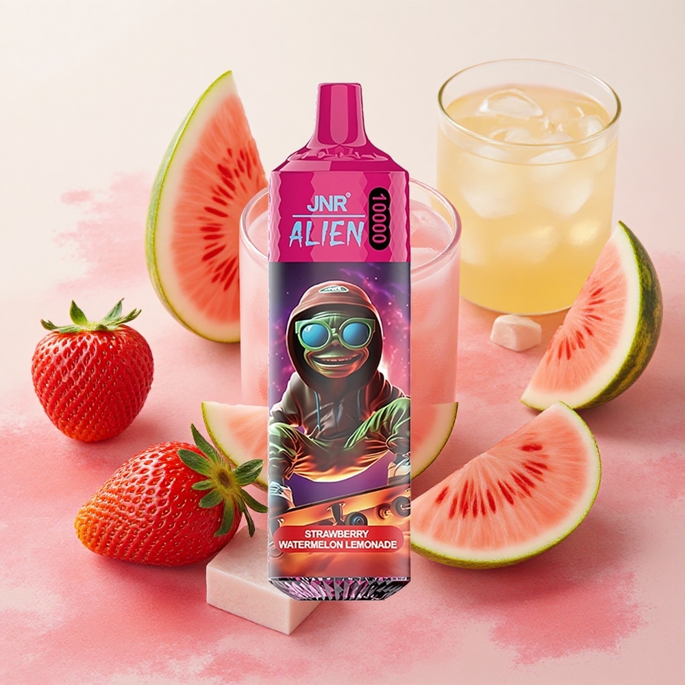 JNR Alien 10000 Puffs 850mAh Battery LED Strawberry Watermelon Lemonade
