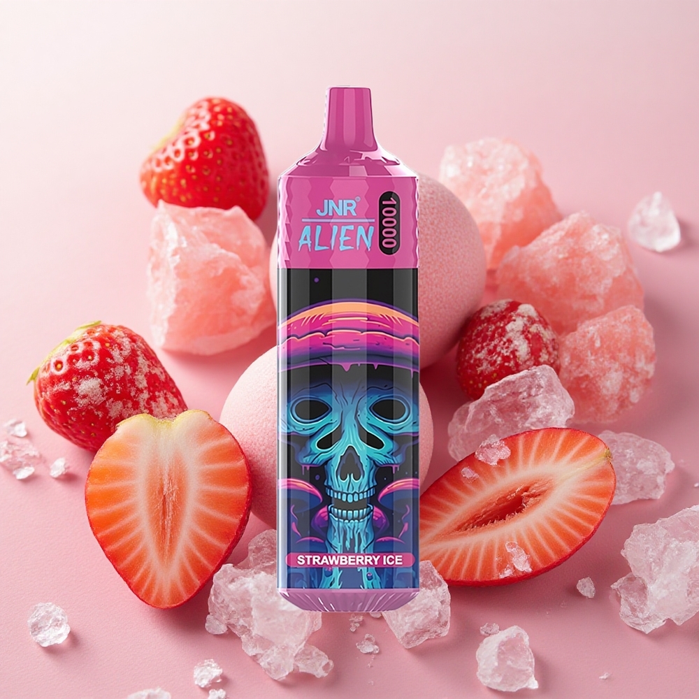 JNR Alien 10000 Puffs LED RGB lights Strawberry Ice