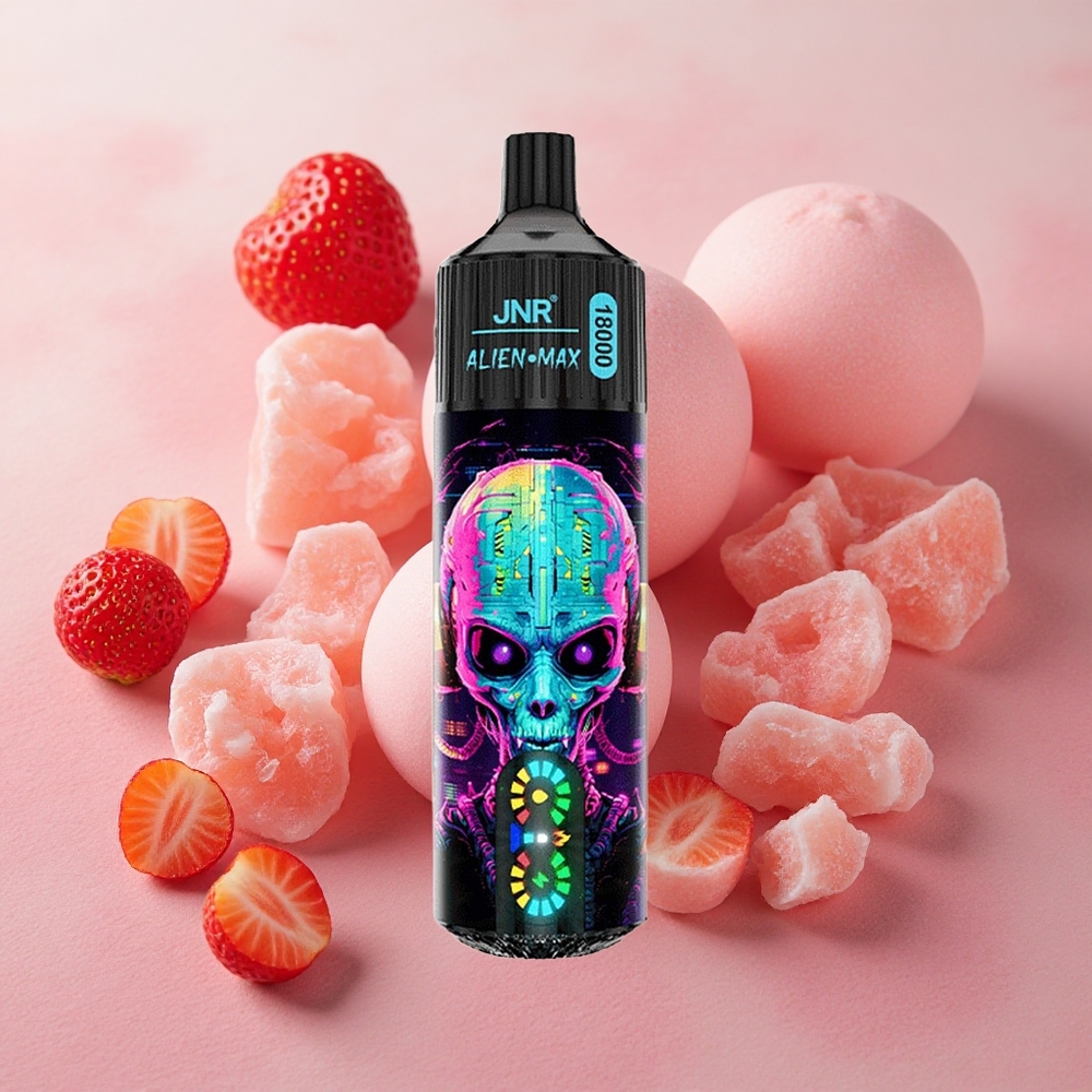 JNR Alien Max 18000 Puffs Dual Mesh Coil 28ml E-liquid Hubba Bubba Strawberry