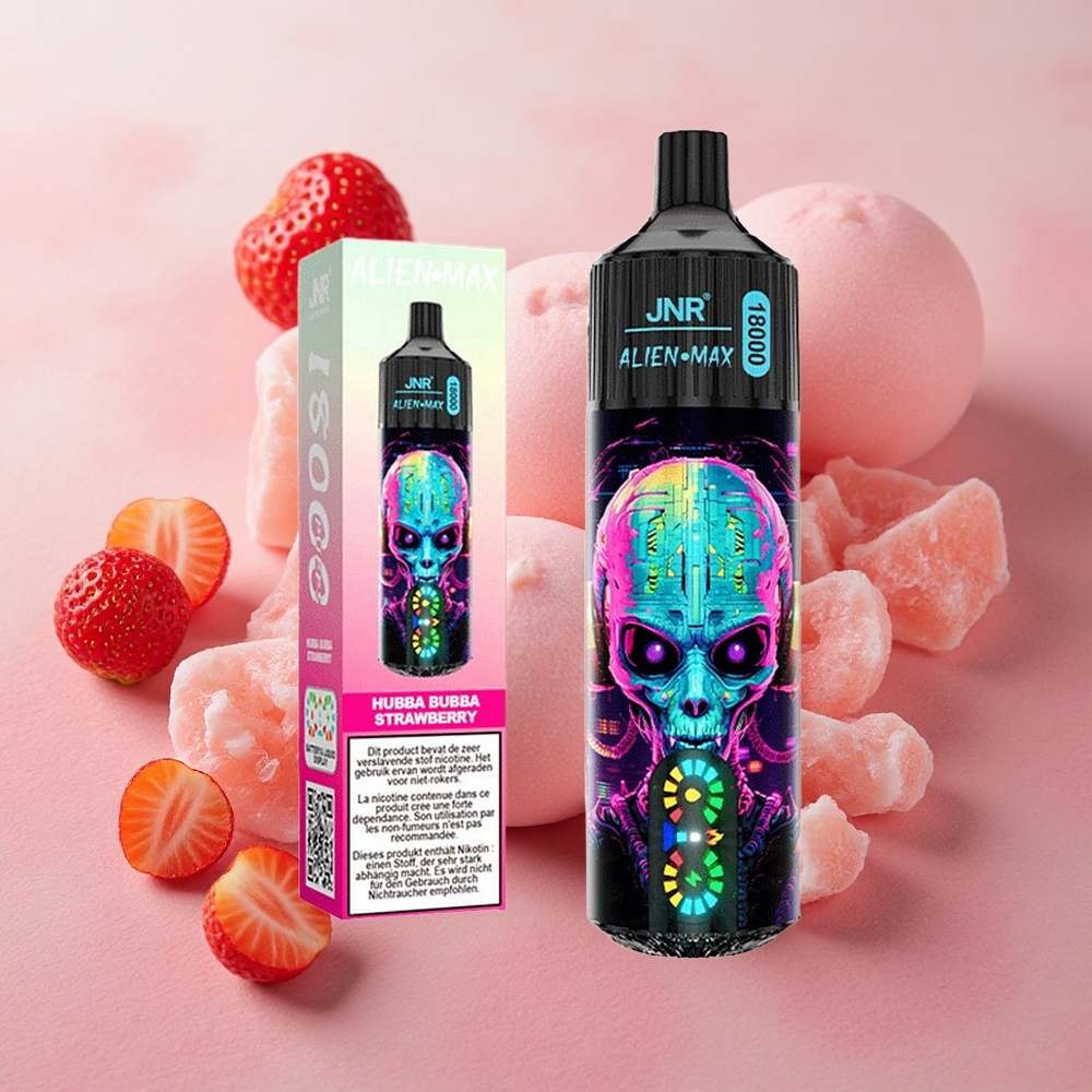 JNR Alien Max 18000 Puffs Dual Mesh Coil 28ml E-liquid Hubba Bubba Strawberry