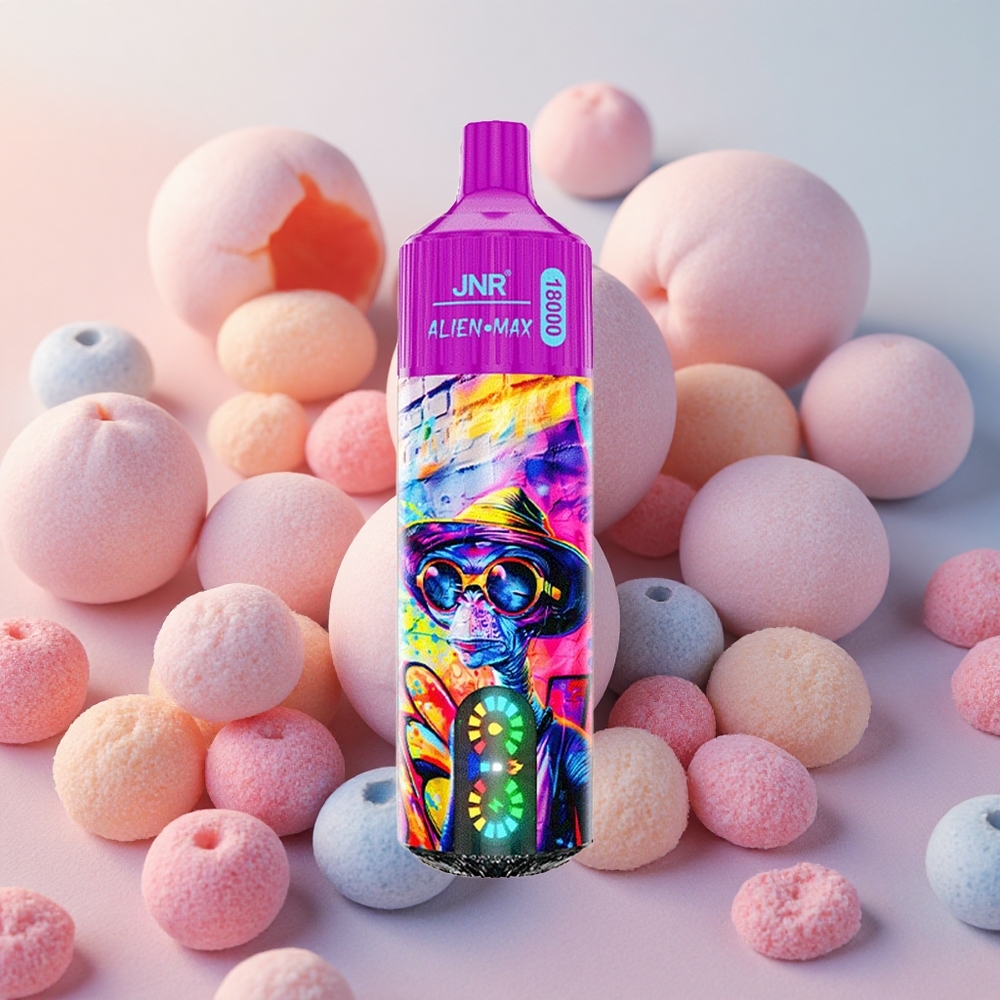 JNR Alien Max 18000 Puffs Dual Mesh Coil 28ml E-liquid Peach Blueberry Candy