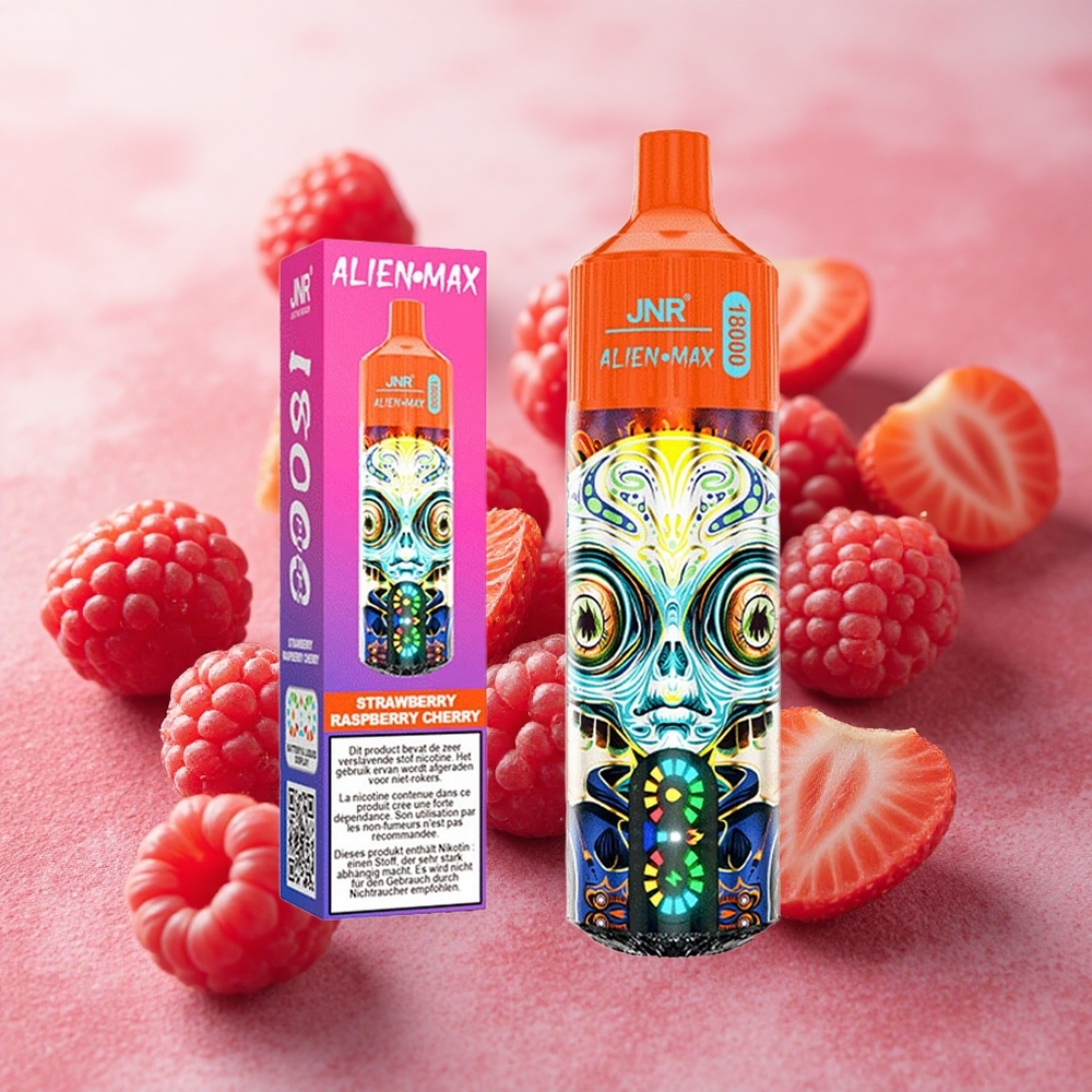 JNR Alien Max 18000 Puffs Dual Mesh Coil 28ml E-liquid Strawberry Raspberry Cherry