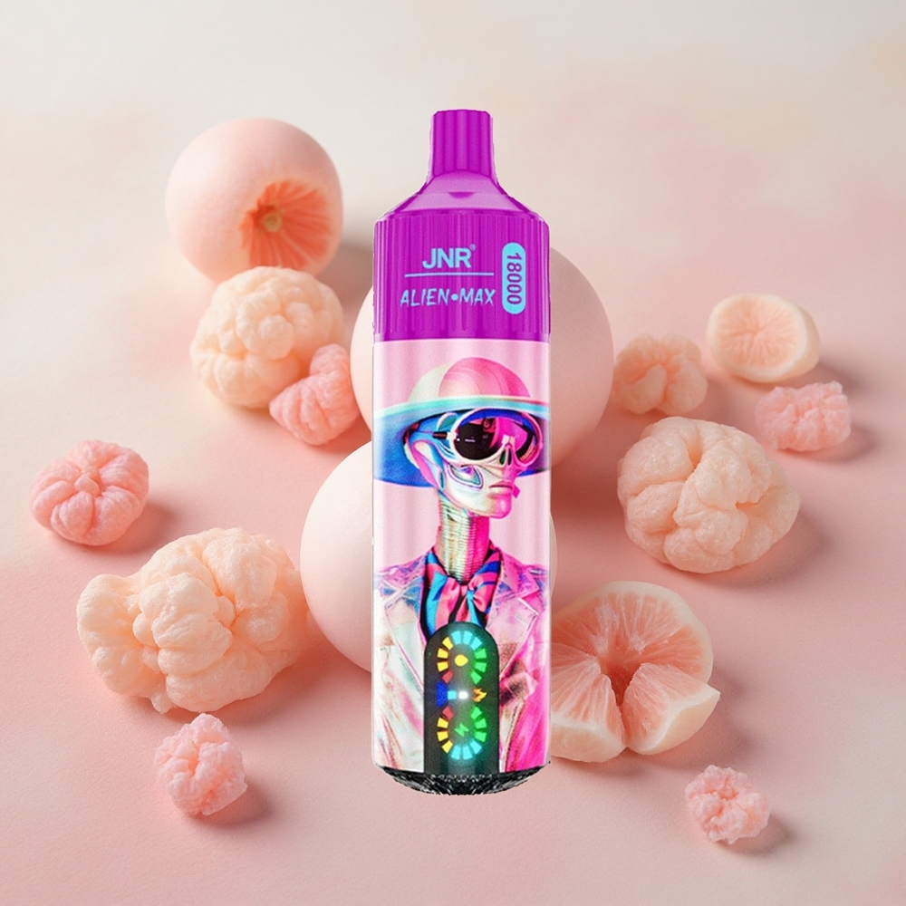 JNR Alien Max 18000 Puffs Dual Mesh Coil 28ml E-liquid White Peach Razz
