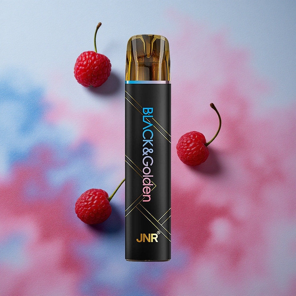 JNR Black&Golden 800 Puffs 550mAh Battery Disposable Vape Blue Razz Cherry