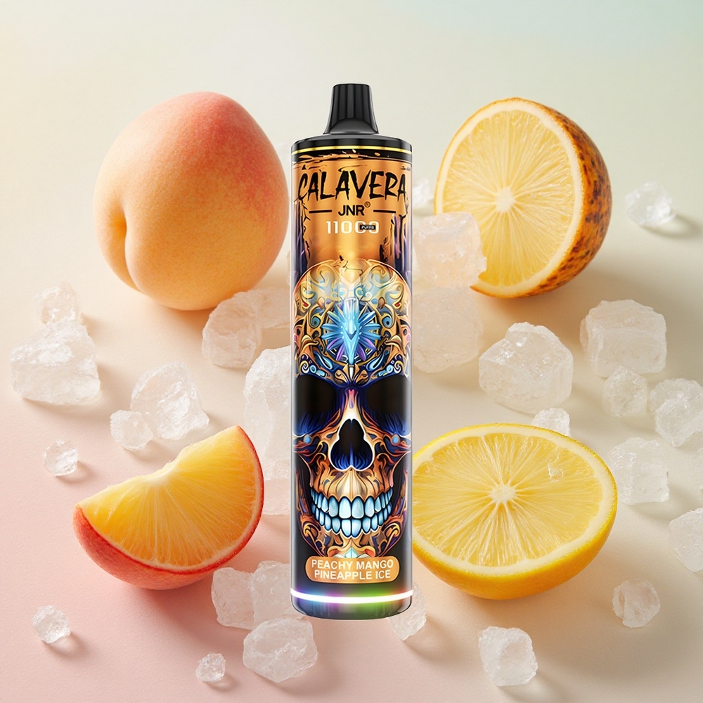 JNR Calavera 11000 Puffs 1.0ohm Mesh Coil 21ml E-liquid Peach Mango Pineapple Ice