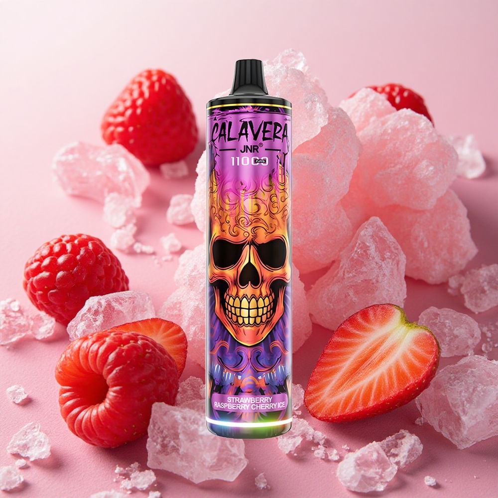 JNR Calavera 11000 Puffs 21ml E-liquid 1.0ohm Strawberry Raspberry Cherry Ice