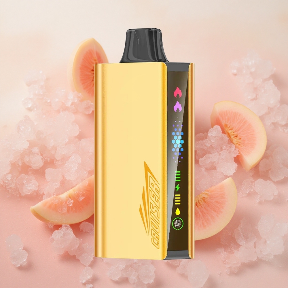 JNR Cruiser 12000 Puffs Built-in Battery Animation Screen Peach Ice