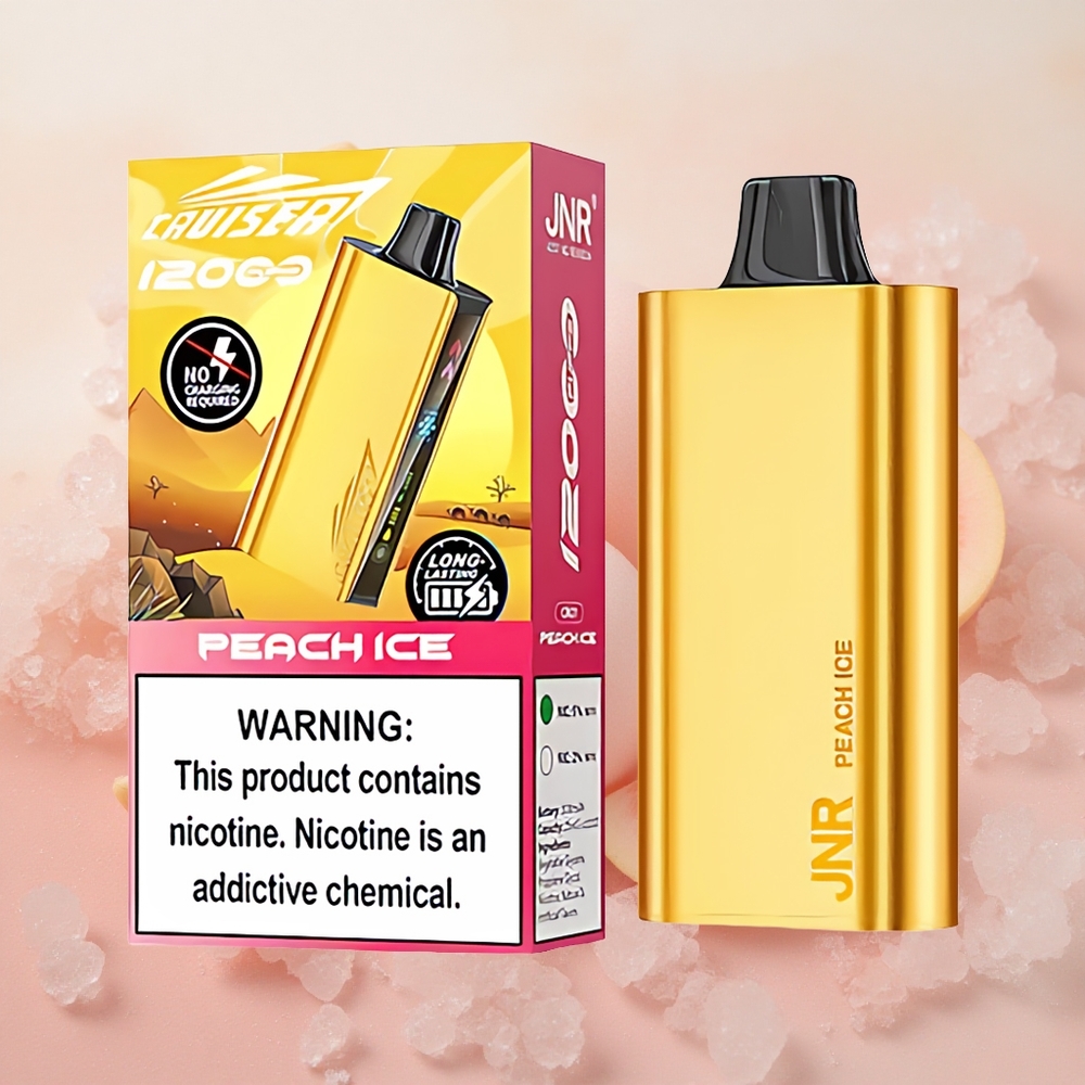 JNR Cruiser 12000 Puffs Built-in Battery Animation Screen Peach Ice