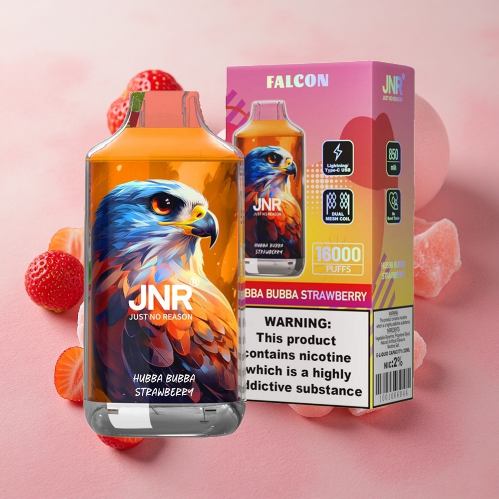 JNR Falcon 16000 Puffs 22ml E-liquid Capacity Hubba Bubba Strawberry