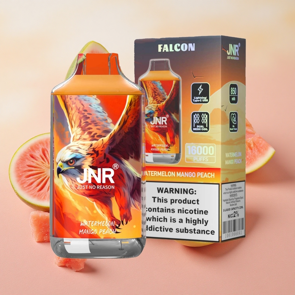 JNR Falcon 16000 Puffs 22ml E-liquid Capacity Watermelon Mango Peach