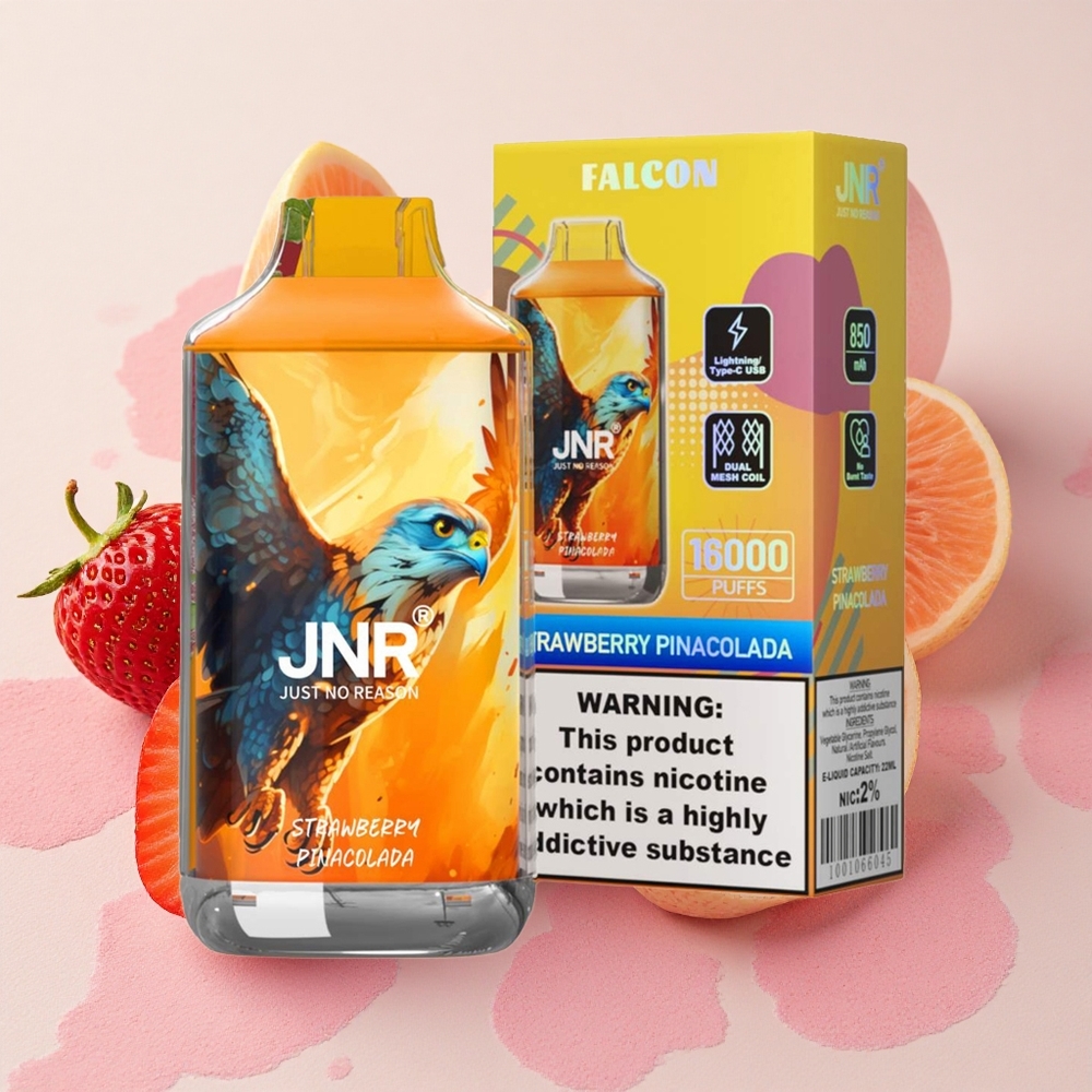 JNR Falcon 16000 Puffs 850mAh Battery Strawberry Pina Colada