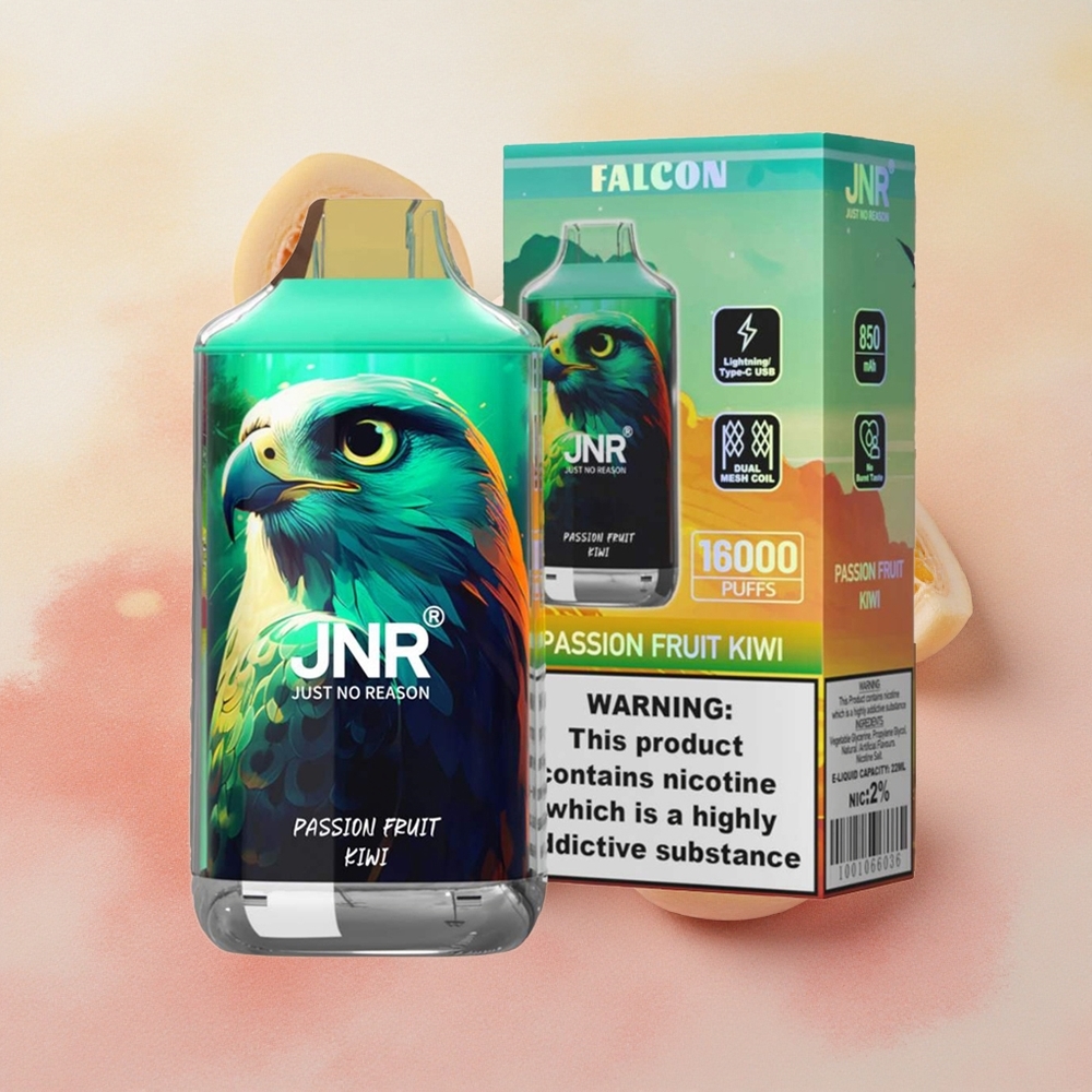 JNR Falcon 16000 Puffs Dual Mesh Coil LED Passion Fruit Kiwi