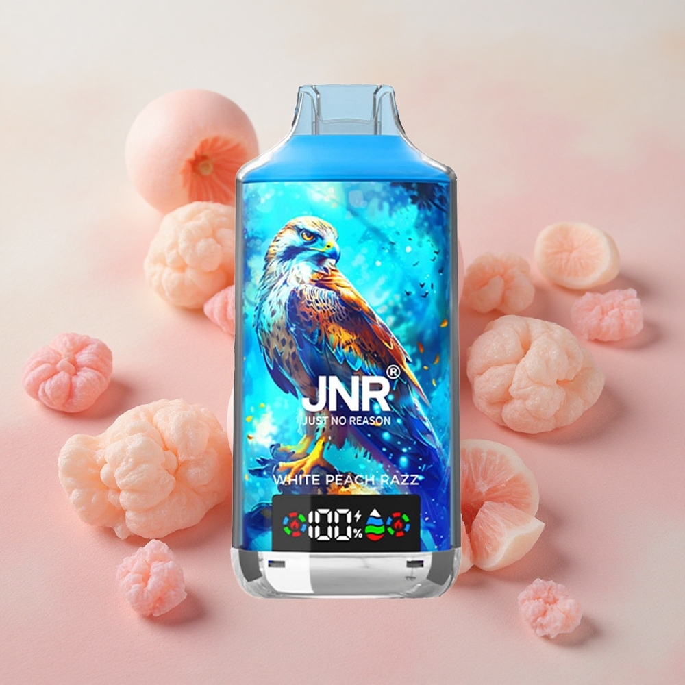 JNR Falcon X 18000 Puffs 24ml E-liquid Capacity Dual Mesh Coil White Peach Razz