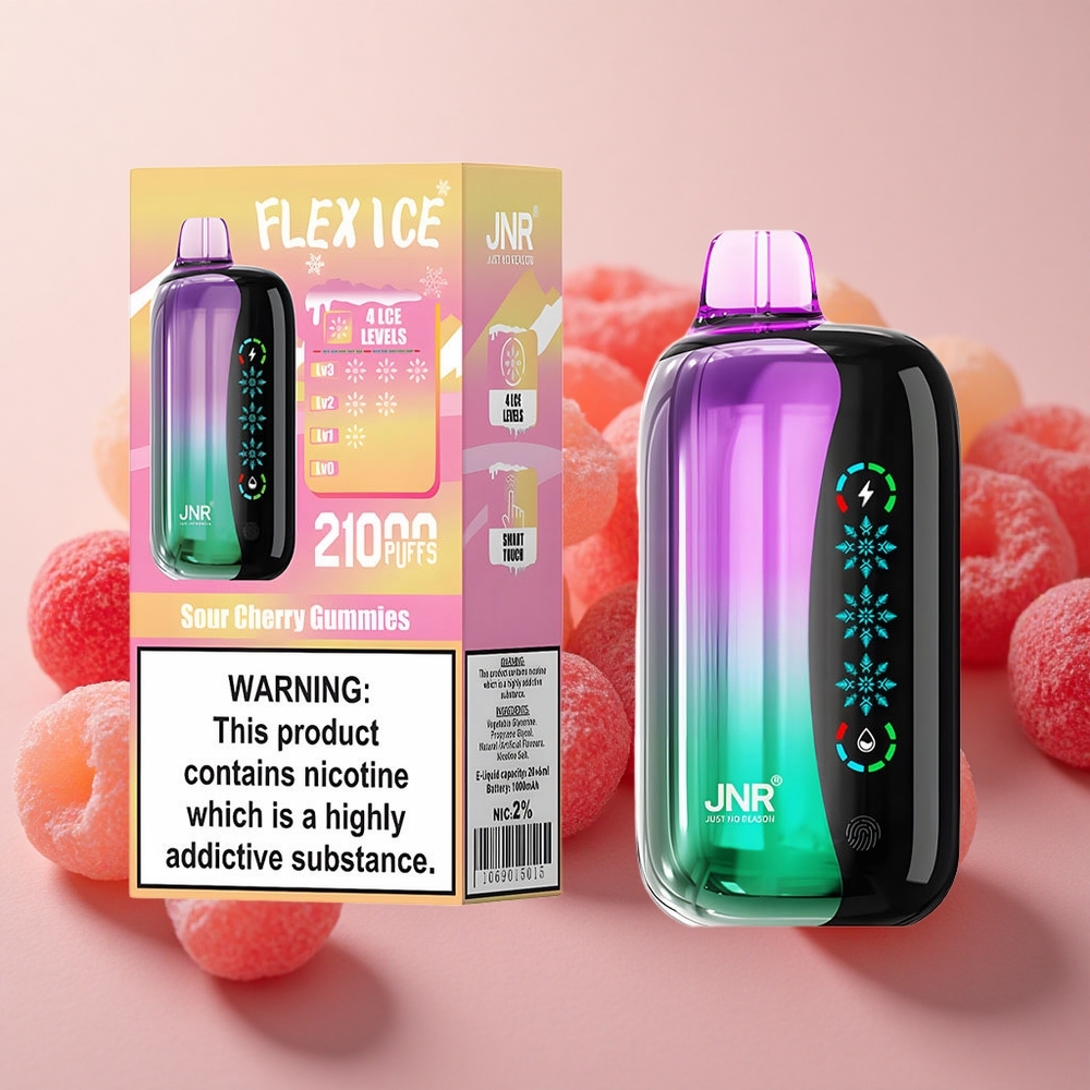 JNR Flex Ice 21000 Puffs Adjustable Airflow Sour Cherry Gummies