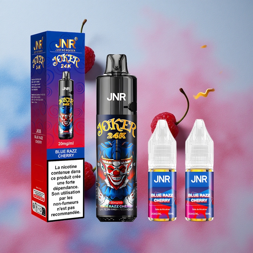 JNR Joker 24K Puffs 2% Nicotine Type-C Charging Blue Razz Cherry