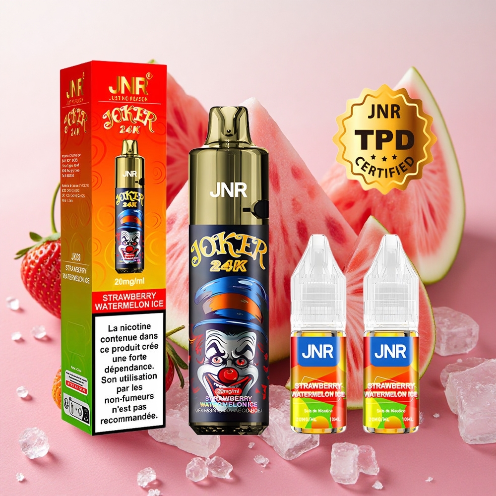 JNR Joker 24K Puffs 800mAh 2% Nicotine Strawberry Watermelon Ice