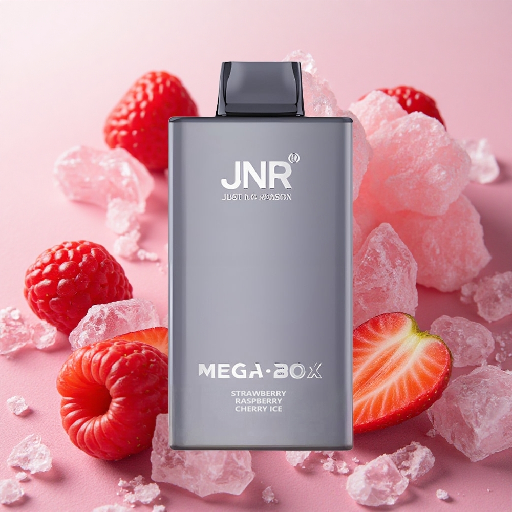 JNR Mega Box 25000 Puffs Dual Mesh Coil Strawberry Raspberry Cherry Ice