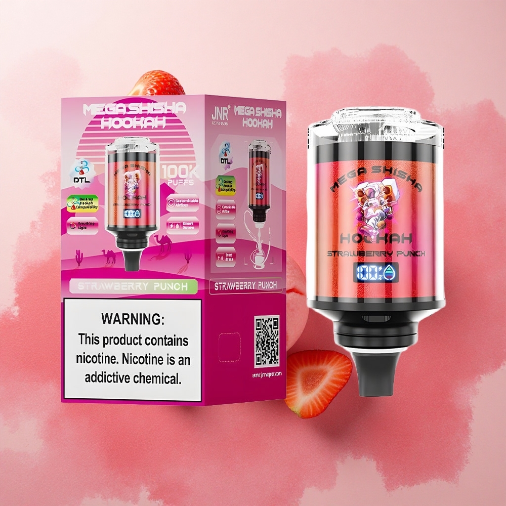 JNR Mega Shisha 100K 60ml E-liquid Capacity Strawberry Punch