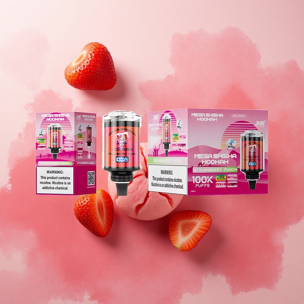 JNR Mega Shisha 100K 60ml E-liquid Capacity Strawberry Punch