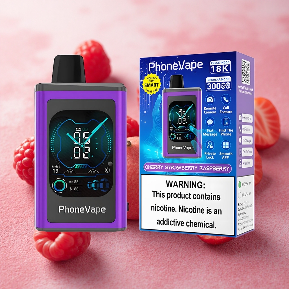 JNR PhoneVape 30000 Puffs Turbo Adjustable Cherry Strawberry Raspberry