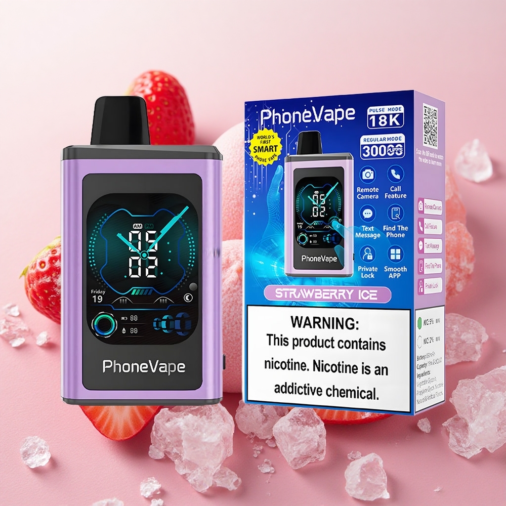 JNR PhoneVape 30000 puffs App Controlled Turbo Strawberry Ice