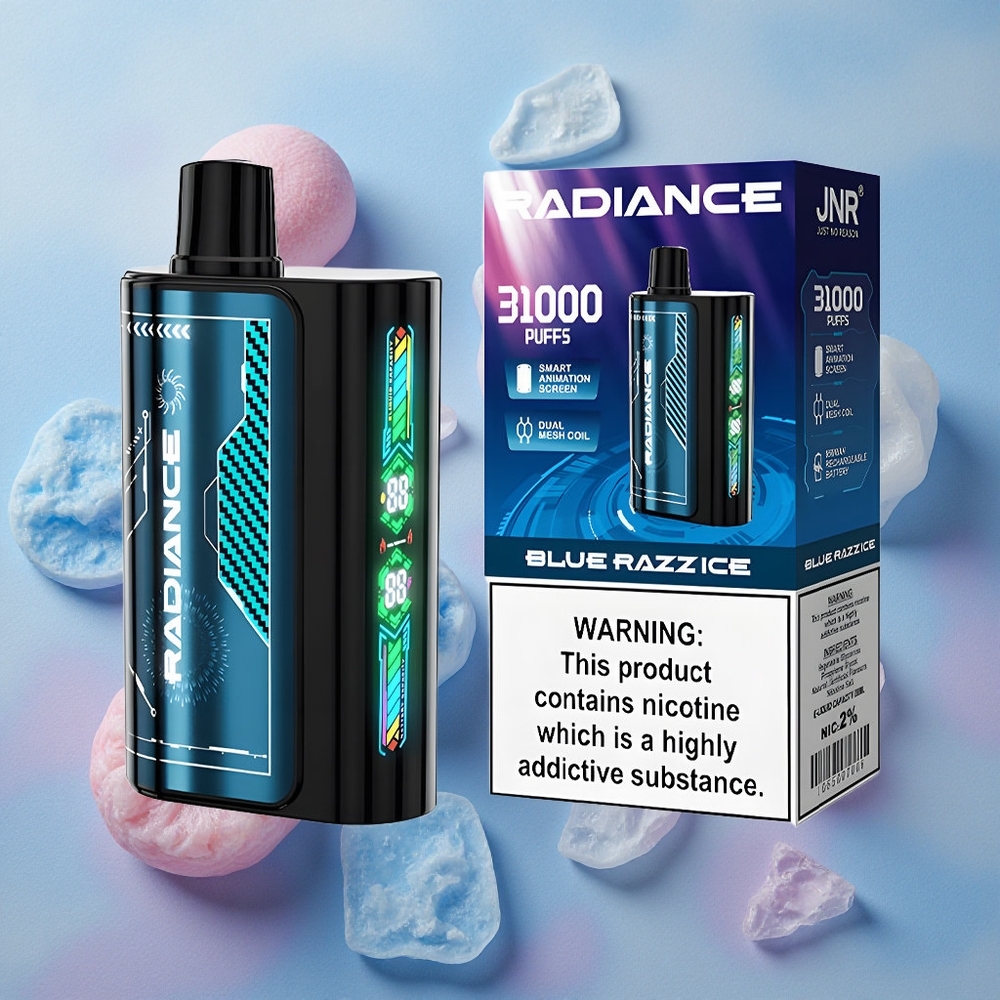 JNR Radiance 31000 Puffs 28ml E-liquid Capacity Blue Razz Ice
