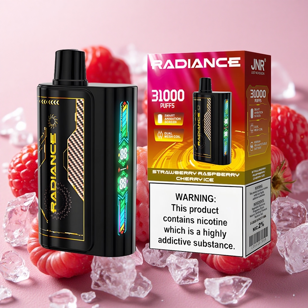 JNR Radiance 31000 Puffs Dual Mesh Coil Strawberry Raspberry Cherry Ice