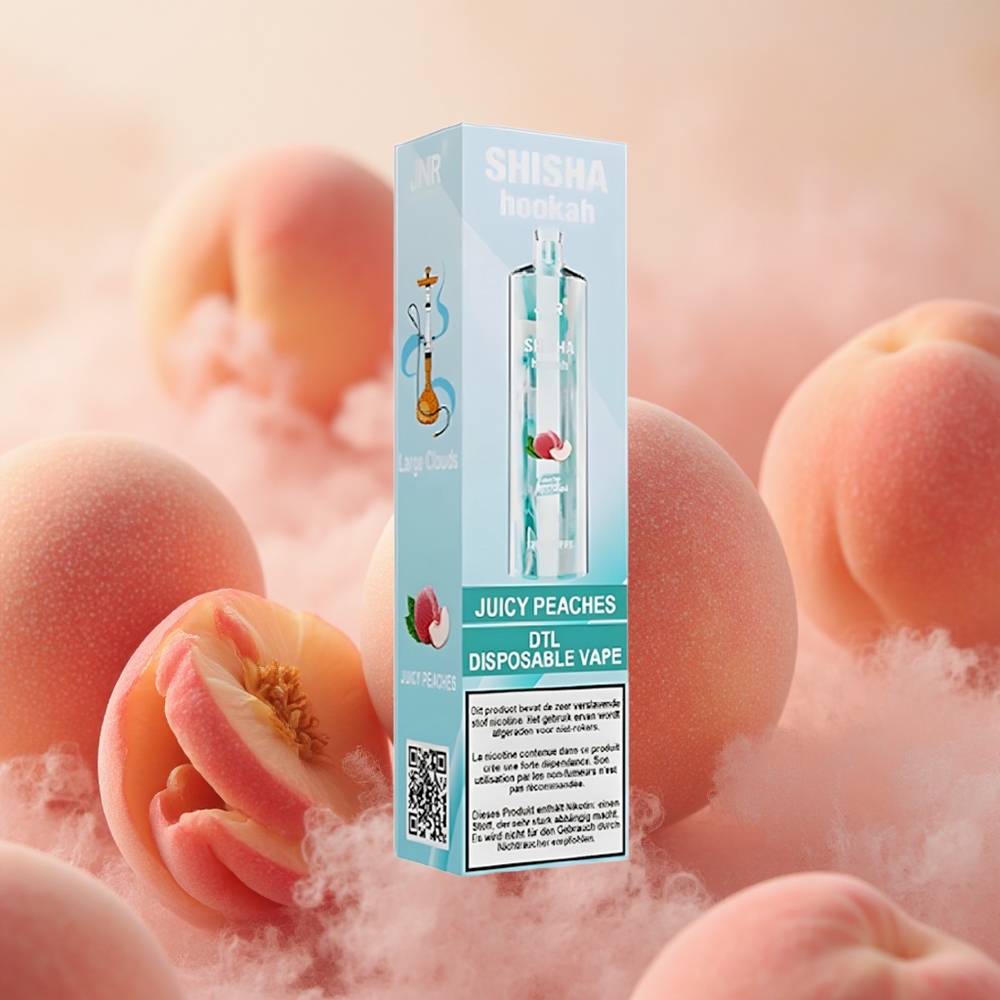 JNR Shisha Hookah 12000 Puffs 24ml E-liquid Capacity Juicy Peaches