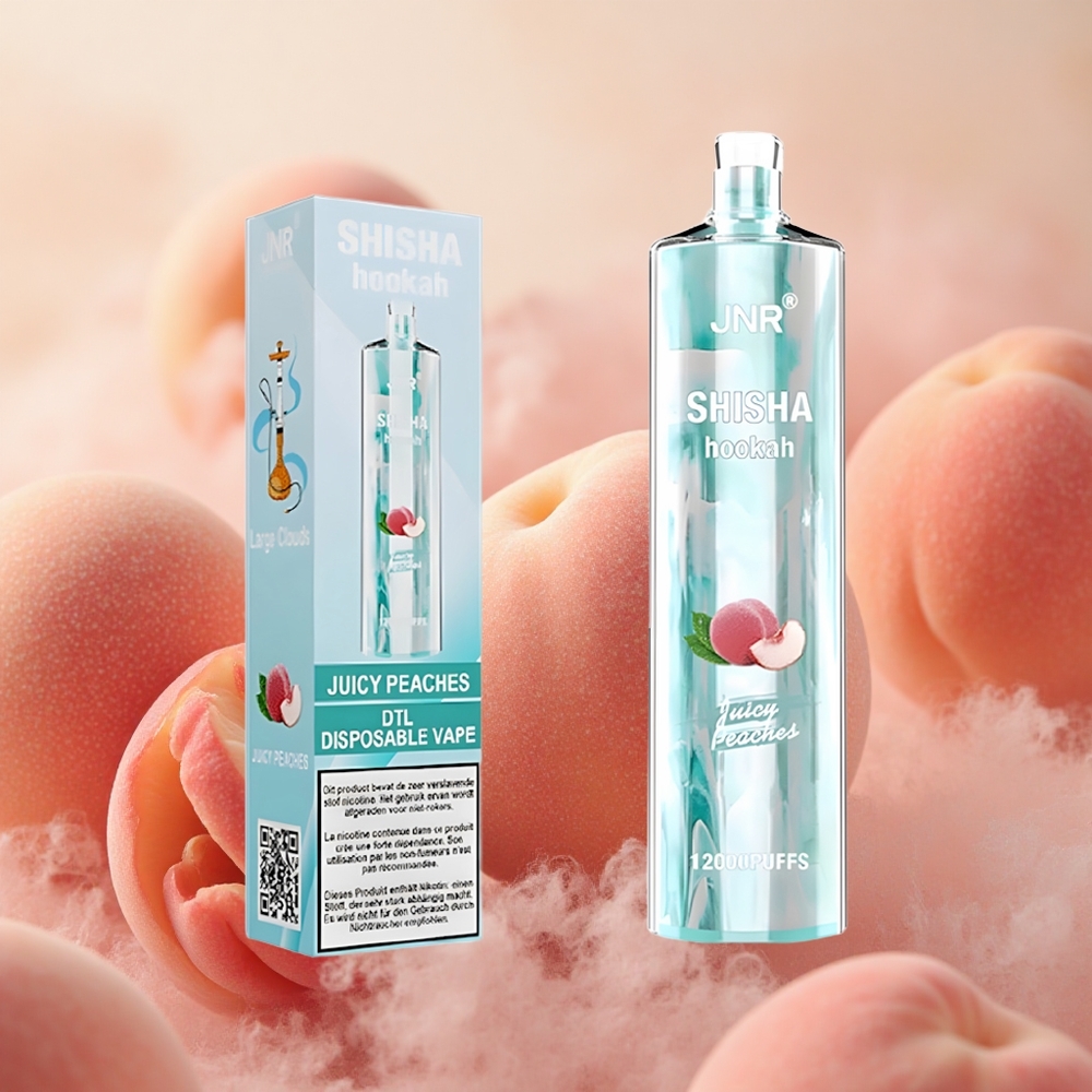 JNR Shisha Hookah 12000 Puffs 24ml E-liquid Capacity Juicy Peaches