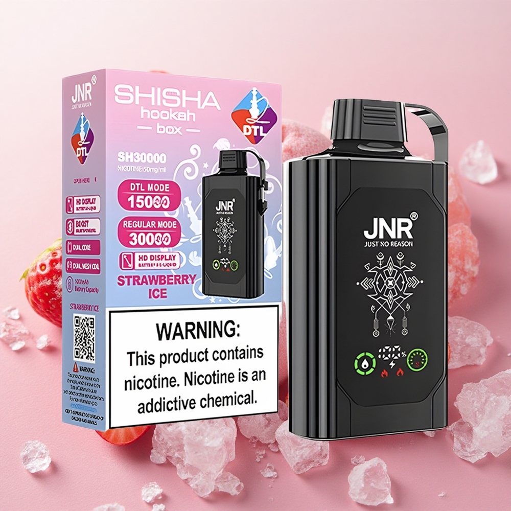 JNR Shisha Hookah 20500 Puffs Dual Mesh HD Display Strawberry Ice