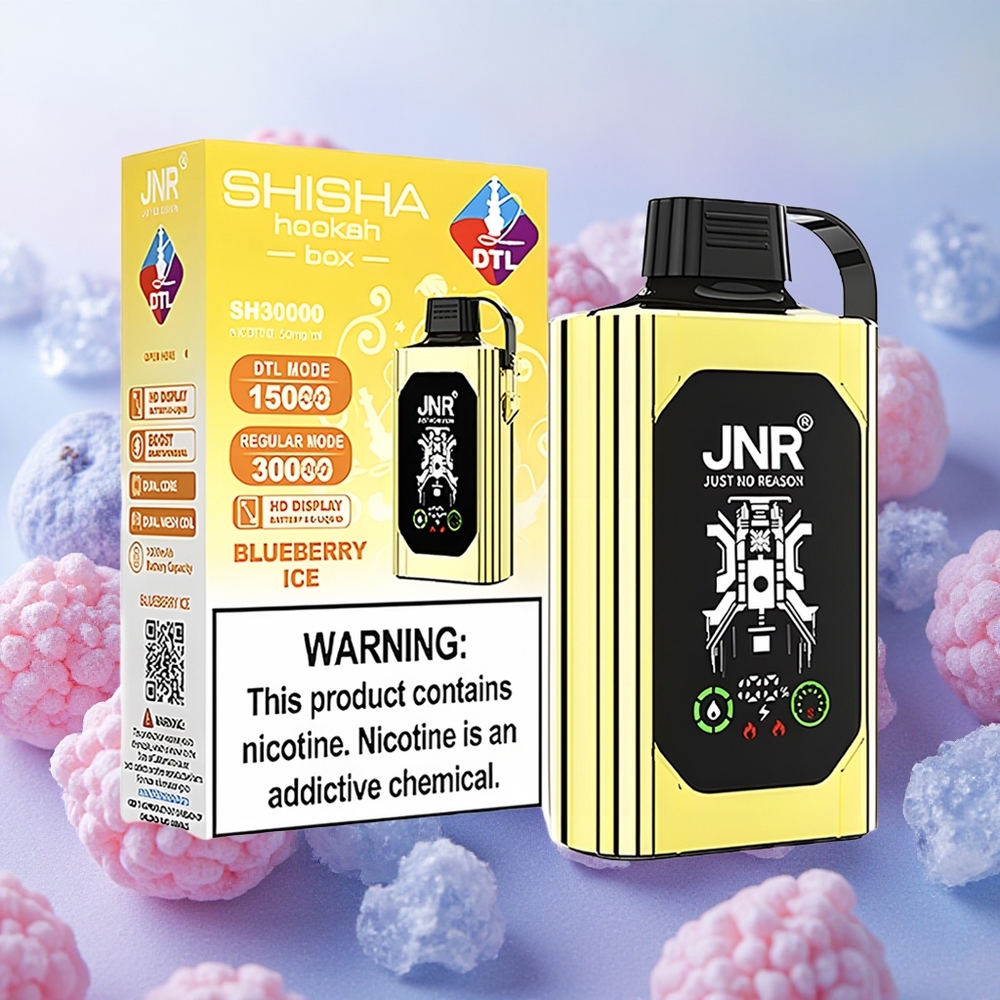 JNR Shisha Hookah 20500 Puffs HD Display Dual Mesh Blueberry Ice