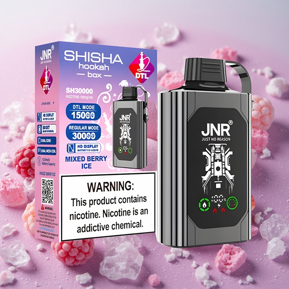 JNR Shisha Hookah 20500 Puffs HD Display Dual Mesh Mixed Berry Ice