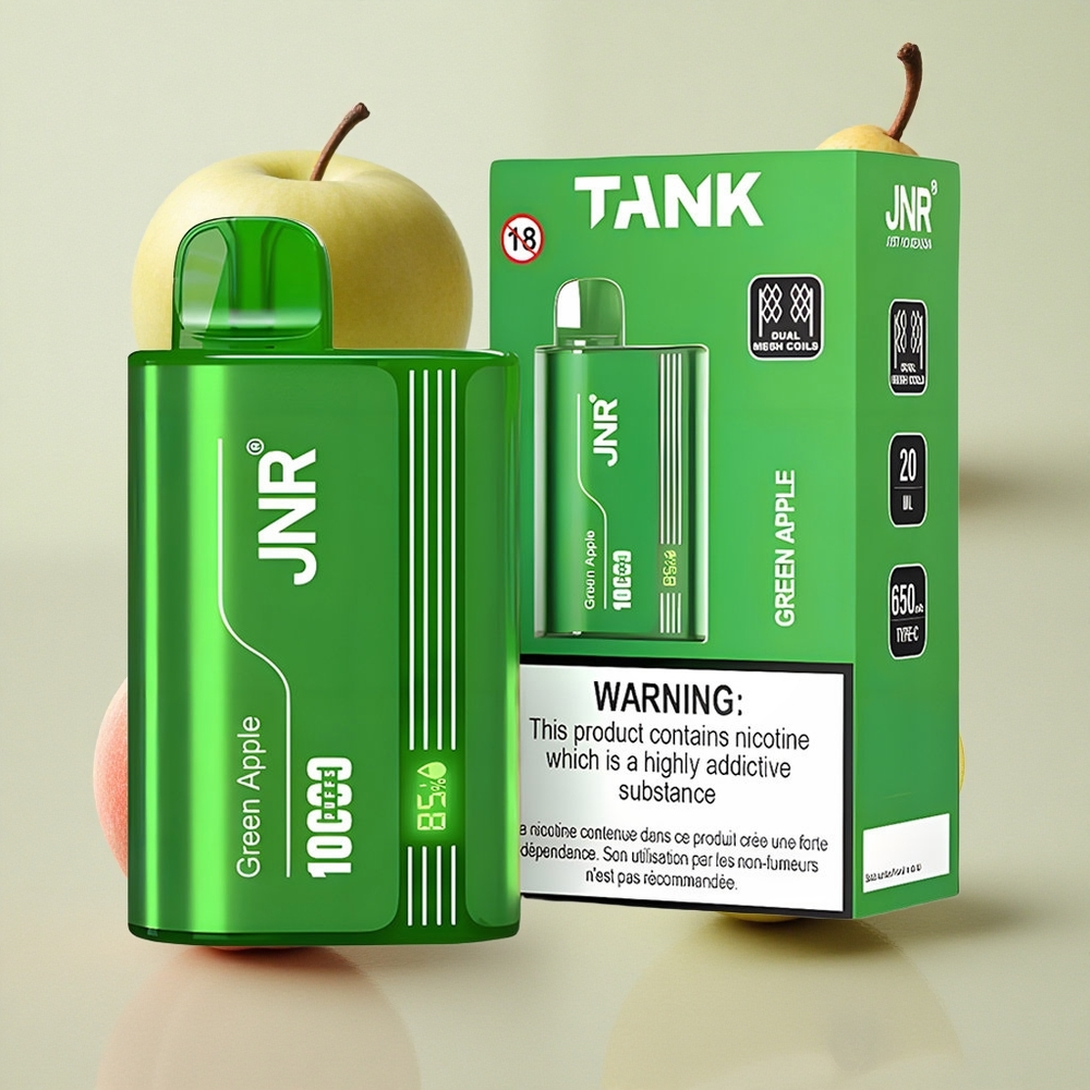 JNR Tank 10000 Puffs Digital Display Dual Mesh Green Apple Peach Pear