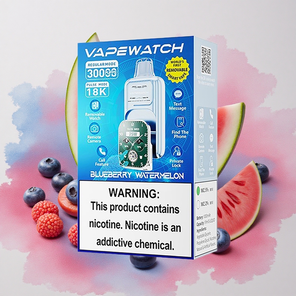JNR VapeWatch 30000 Puffs 1000mAh Type-C Blueberry Watermelon