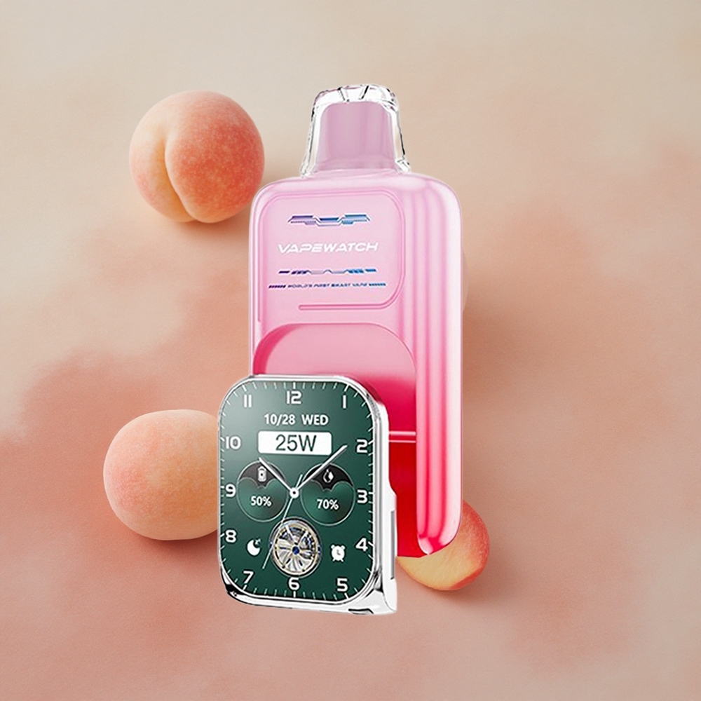 JNR VapeWatch 30000 Puffs 19ml E-liquid Capacity Dual Mesh Georgia Peach
