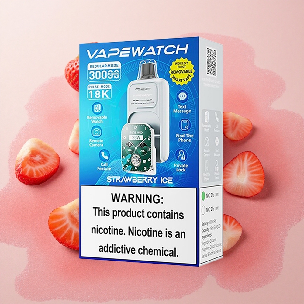 JNR VapeWatch 30000 Puffs 19ml E-liquid Capacity Dual Mesh Strawberry Ice