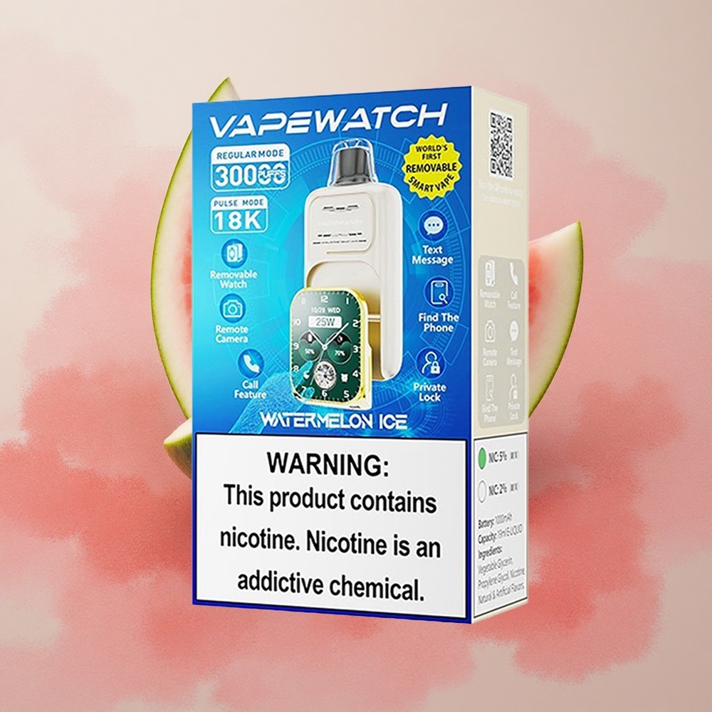 JNR VapeWatch 30000 Puffs 19ml E-liquid Capacity Dual Mesh Watermelon Ice