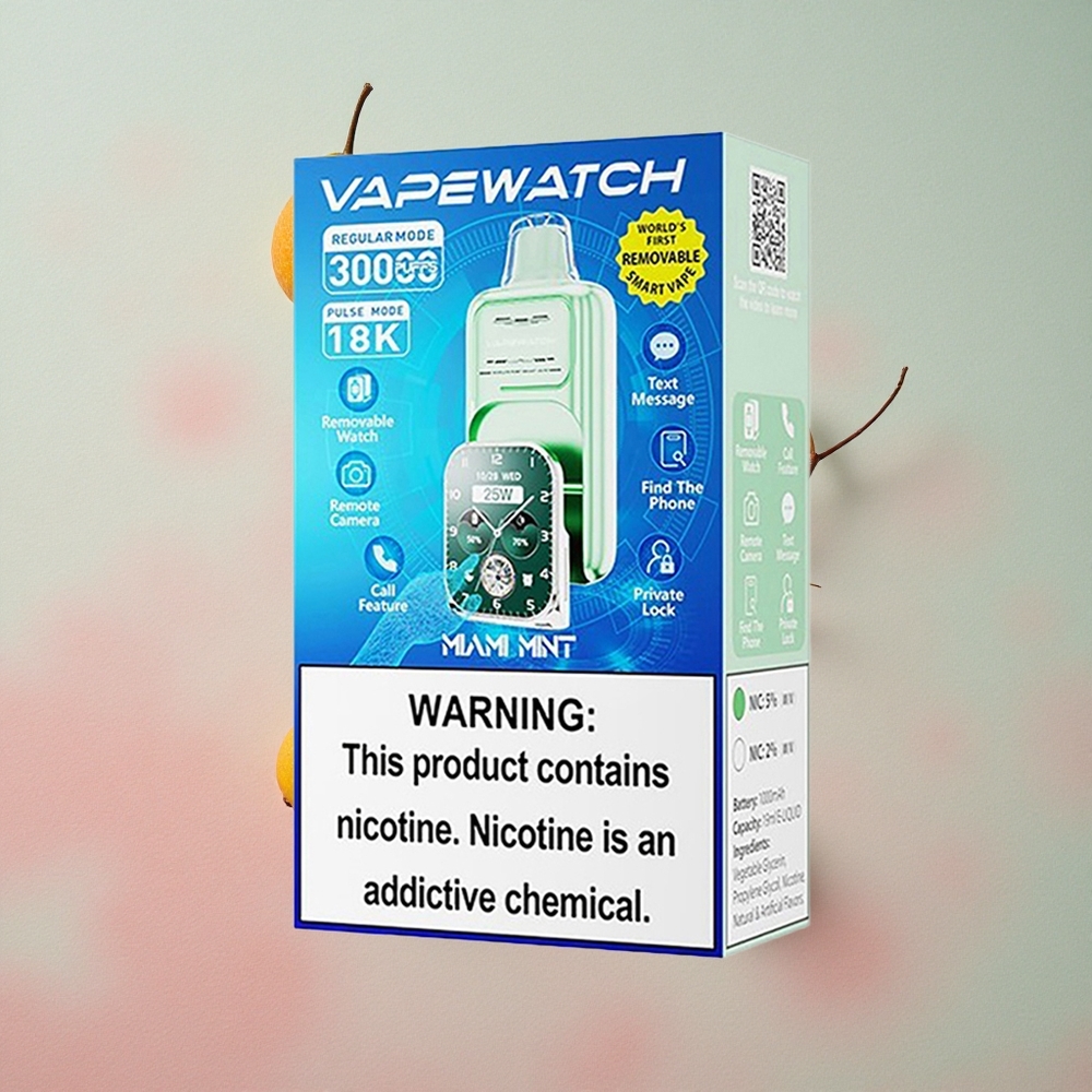 JNR VapeWatch 30000 Puffs 19ml E-liquid Capacity Miami Mint