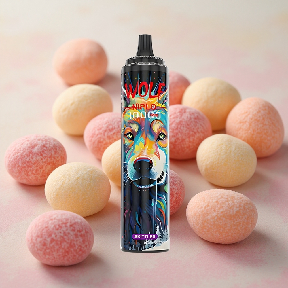 JNR Wolf Niplo 10000 Puffs 20ml E-liquid Capacity Mesh Skittles