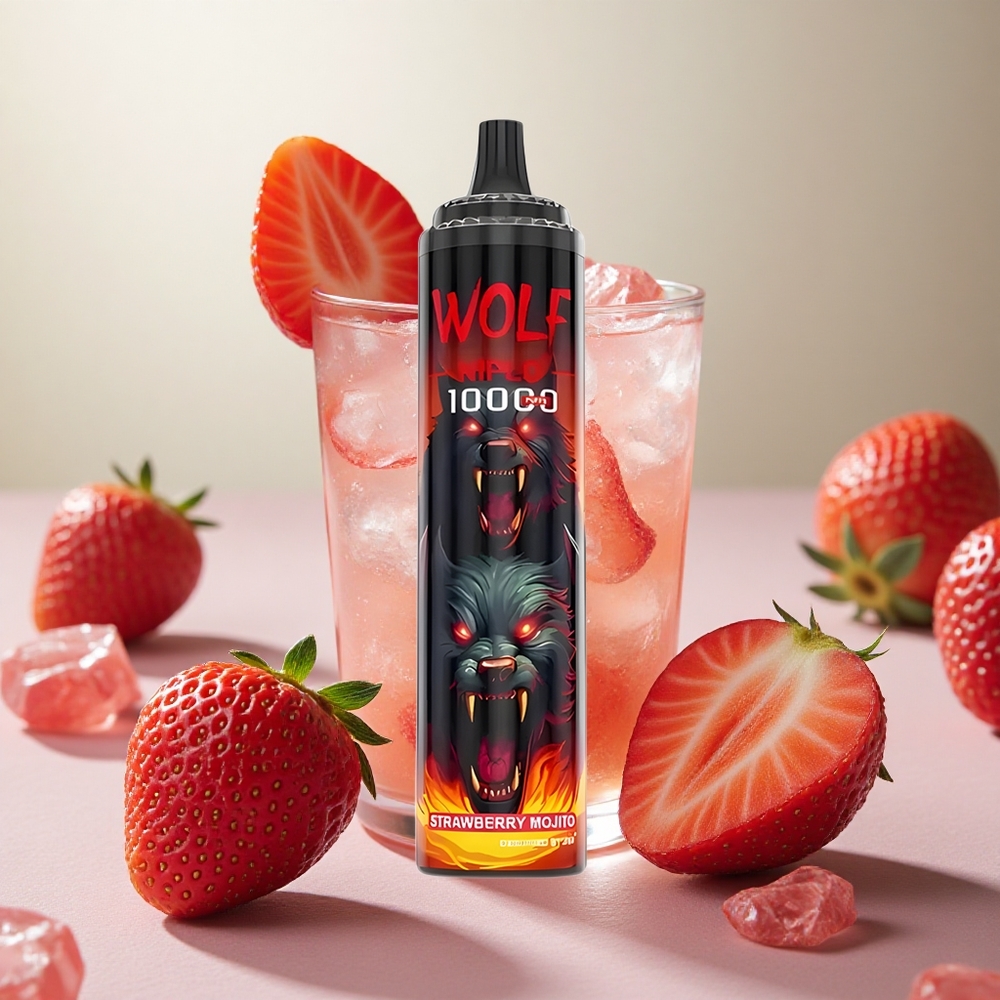 JNR Wolf Niplo 10000 Puffs Mesh Strawberry Mojito
