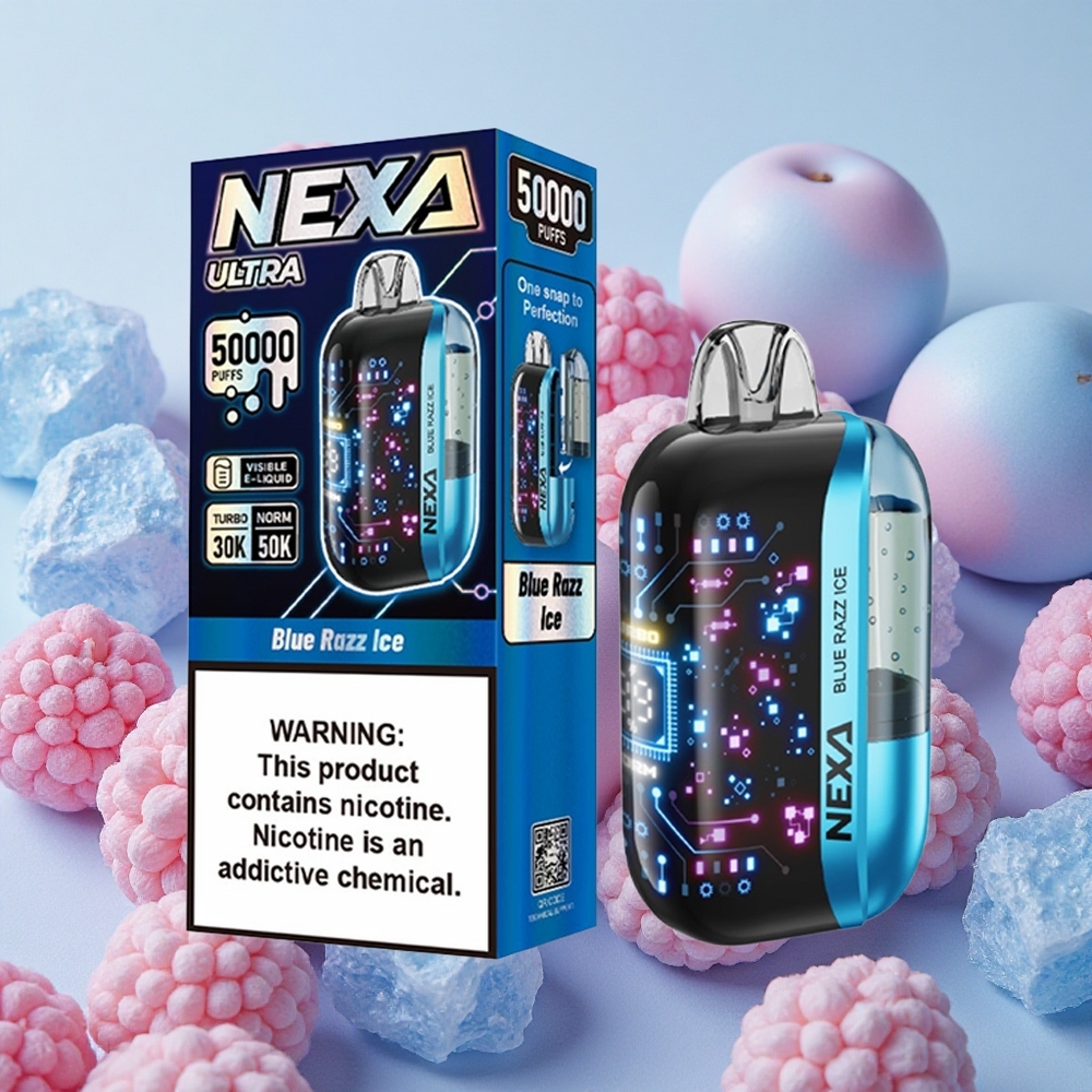 NEXA Ultra 50000 Puffs 20ml E-liquid Capacity 5% Nicotine Blue Razz Ice Disposable Vape