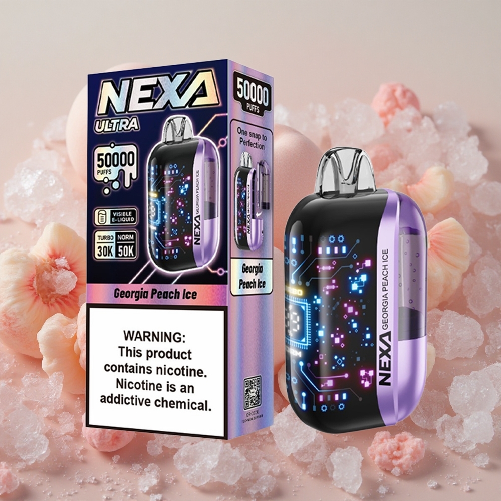 NEXA Ultra 50000 Puffs 20ml E-liquid Capacity 5% Nicotine Georgia Peach Ice