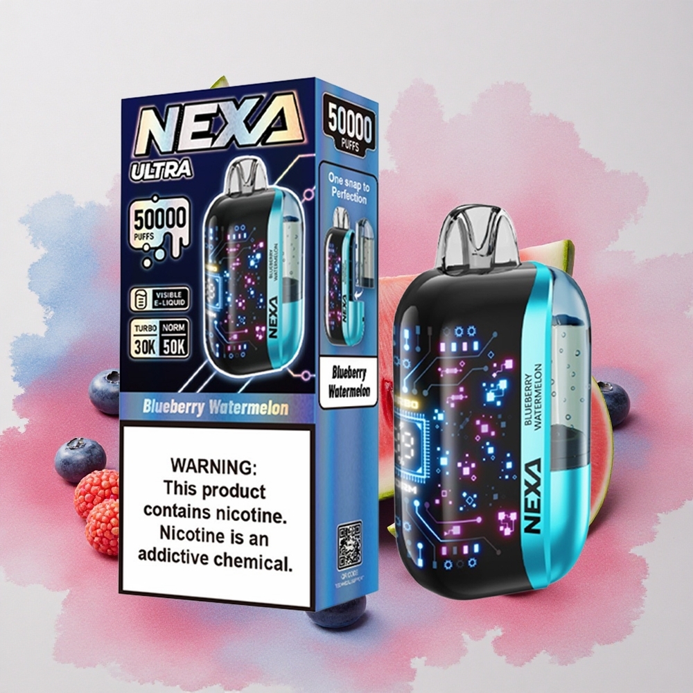 NEXA Ultra 50000 Puffs 20ml E-liquid Capacity 5% Nicotine Nicotine Blueberry Watermelon