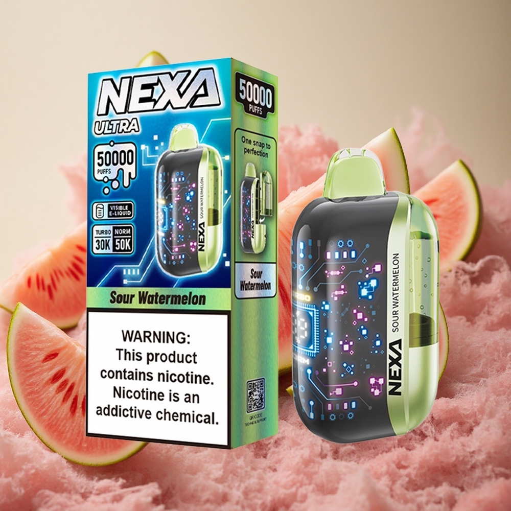 NEXA Ultra 50000 Puffs 20ml E-liquid Capacity 5% Nicotine Sour Watermelon