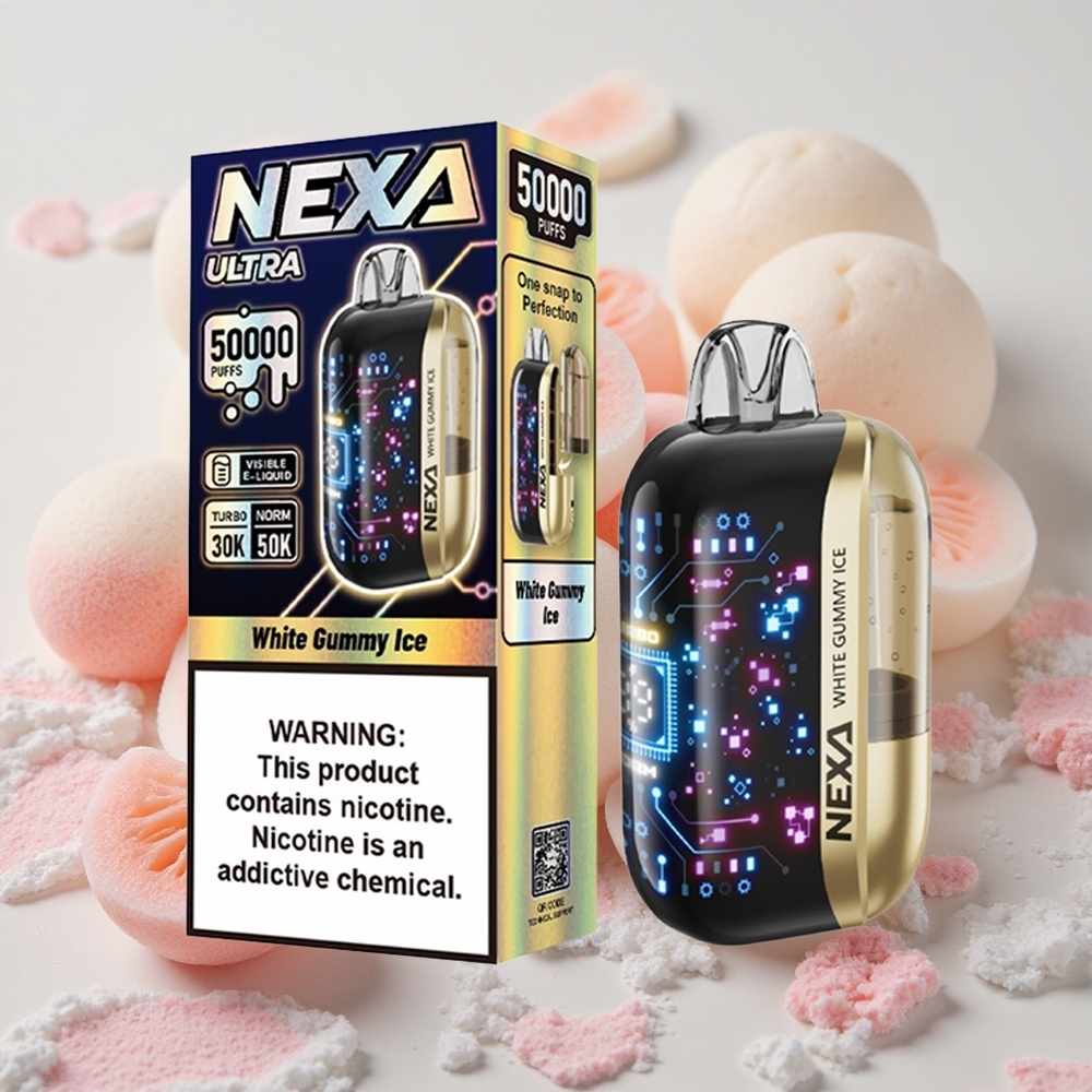 NEXA Ultra 50000 Puffs 20ml E-liquid Capacity 5% Nicotine White Gummy Ice Disposable Vape