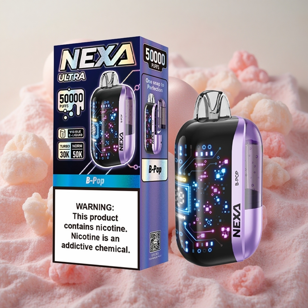 NEXA Ultra B-Pop 50K Puffs 20ml E-liquid Capacity 5% Nicotine Display Screen Disposable Vape